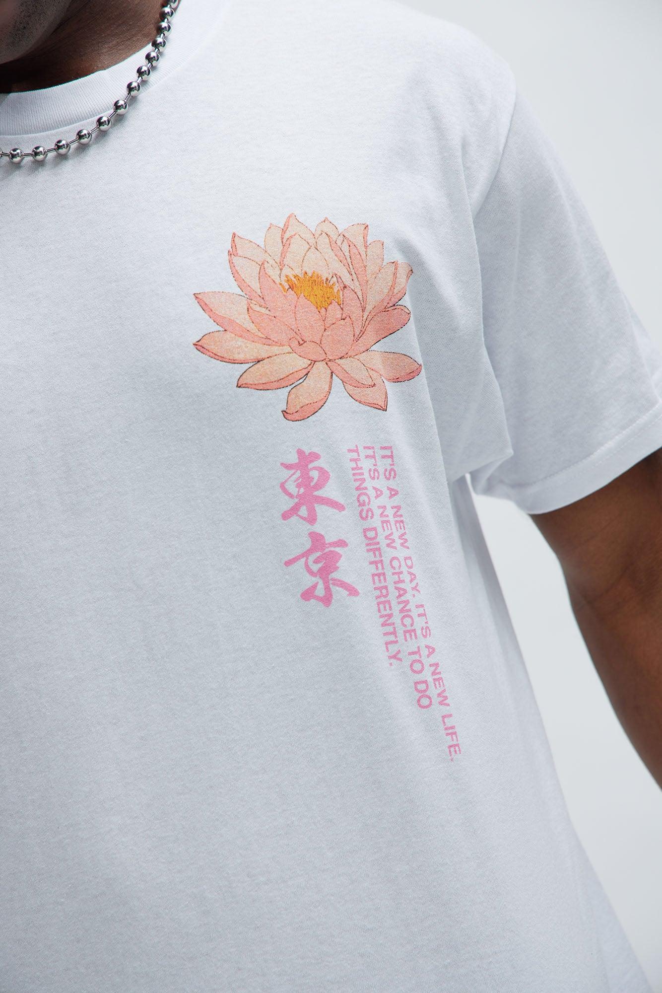 New Beginnings Lotus Short Sleeve Tee - White Product Image