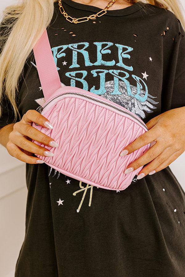 Sweet Pea Faux Leather Fanny Pack in Pink Product Image