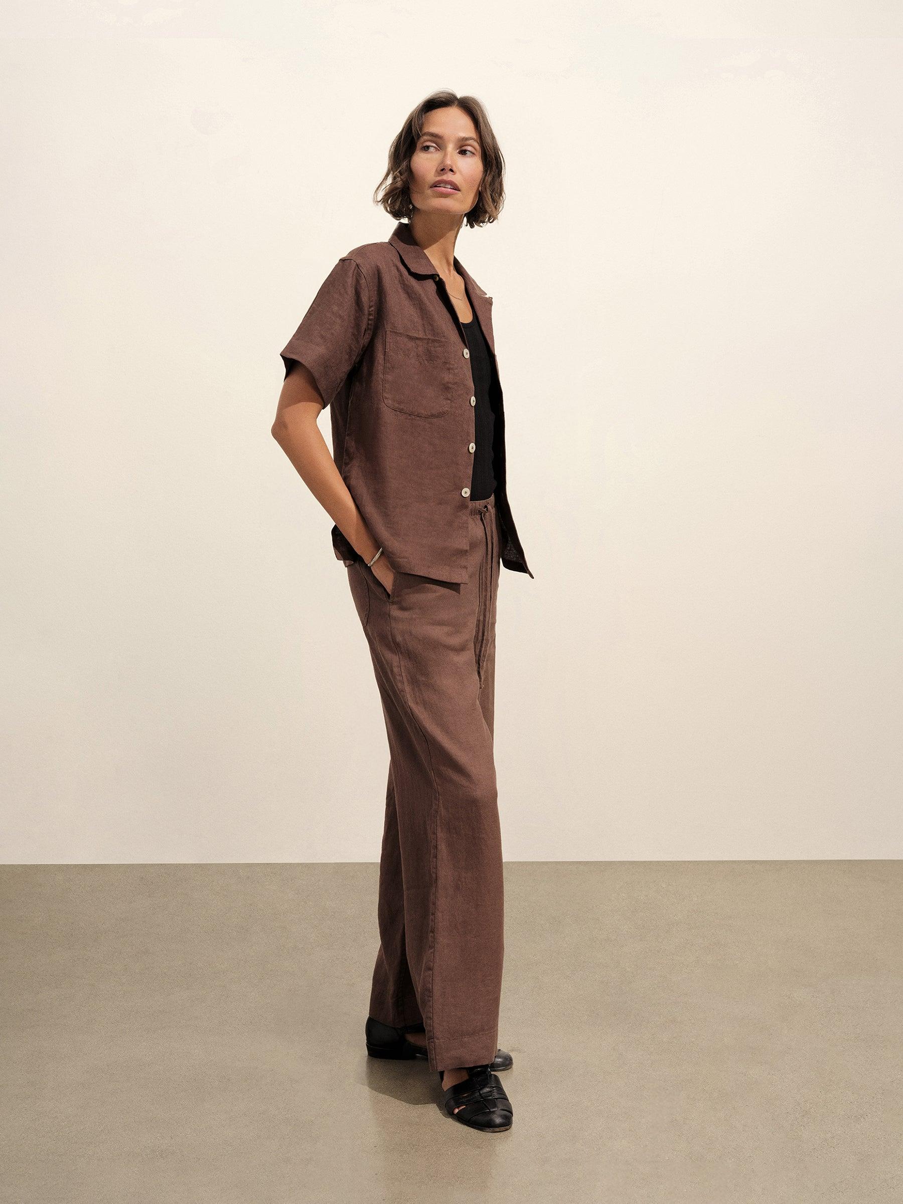 Bonfire Crosshatch Linen Easy Pant - Buck Mason- Modern American Classics Product Image