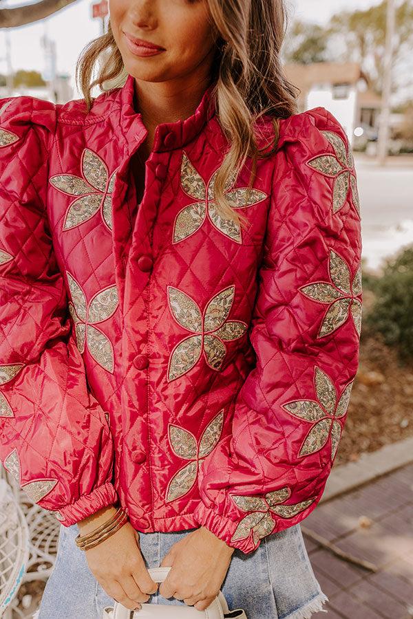 Statement Maker Quilted Jacket in Sangria Product Image