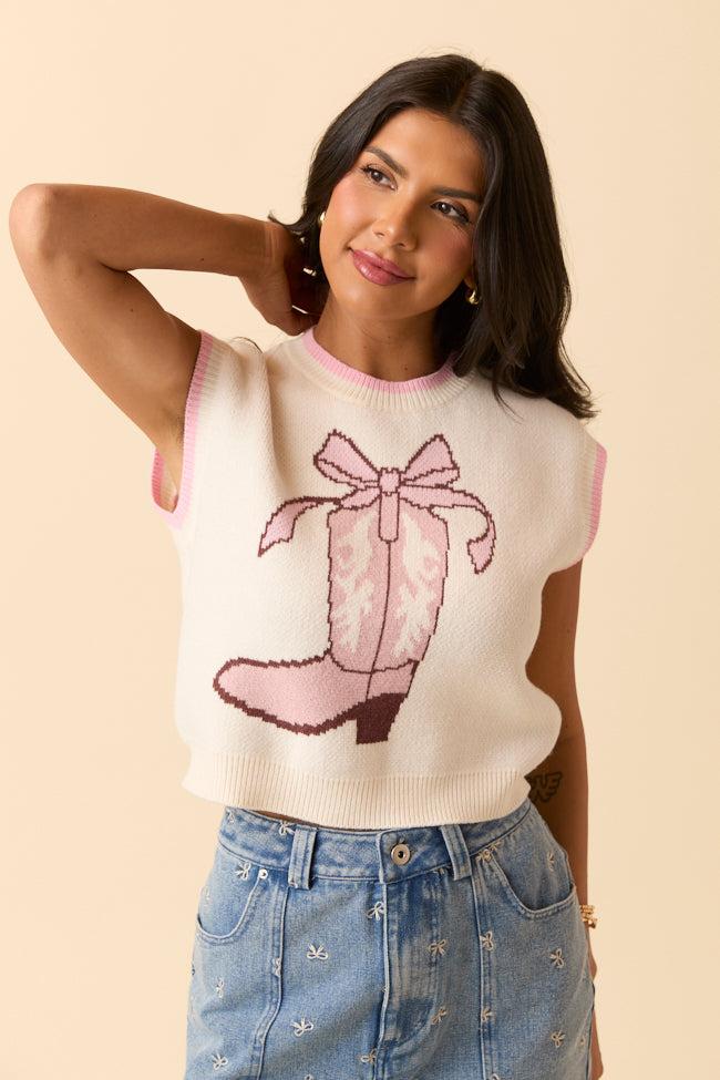 Gayle Bow Boots Sweater Vest Girls Product Image
