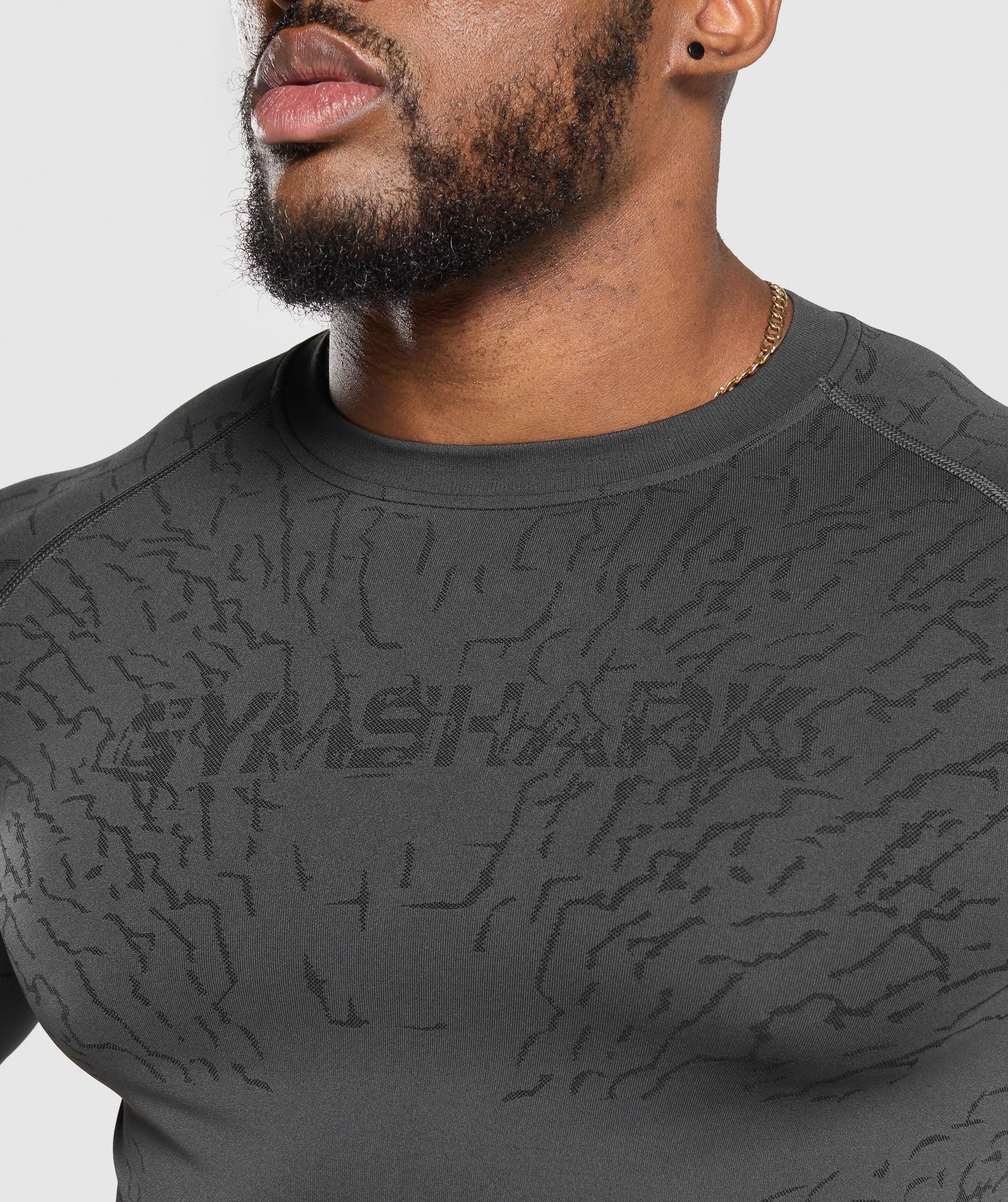 Gymshark Tectonic Seamless T Shirt - Asphalt Grey/Black Male Product Image