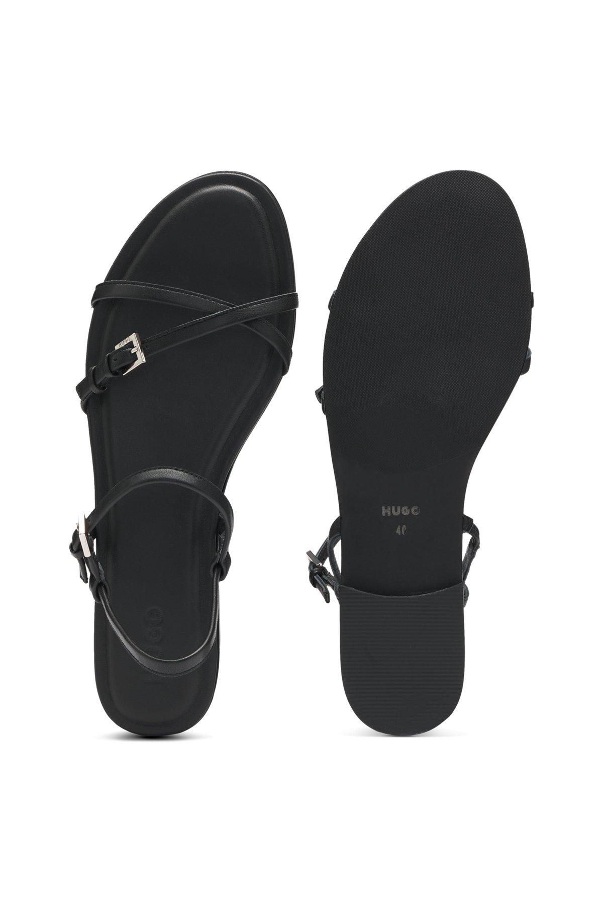 Flat sandals in nappa leather with logo buckles Product Image