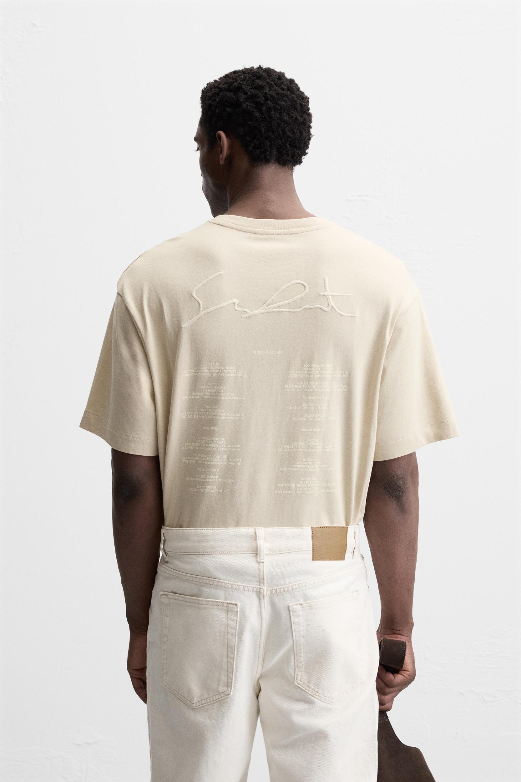 EMBROIDERED TEXT T-SHIRT Product Image