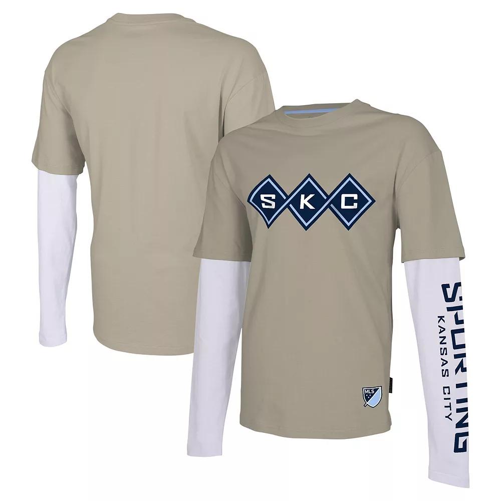 Men's Stadium Essentials Tan Sporting Kansas City Status Long Sleeve T-Shirt, Size: XL, Team Product Image