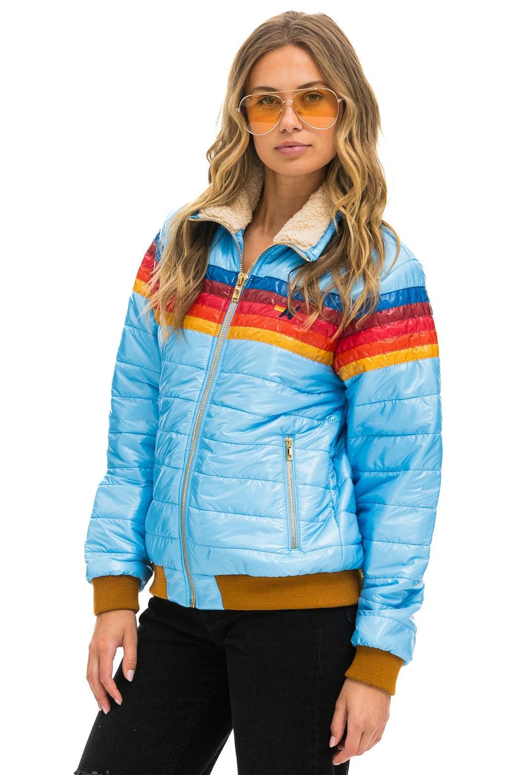 5 STRIPE JACKET -  SKY GLOSSY Female Product Image