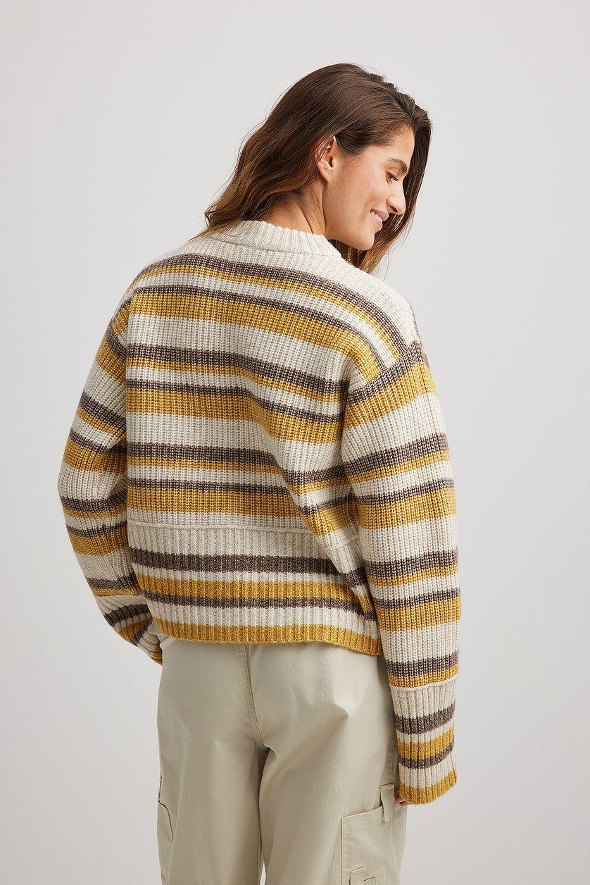 Oversized Knitted Striped Sweater Product Image