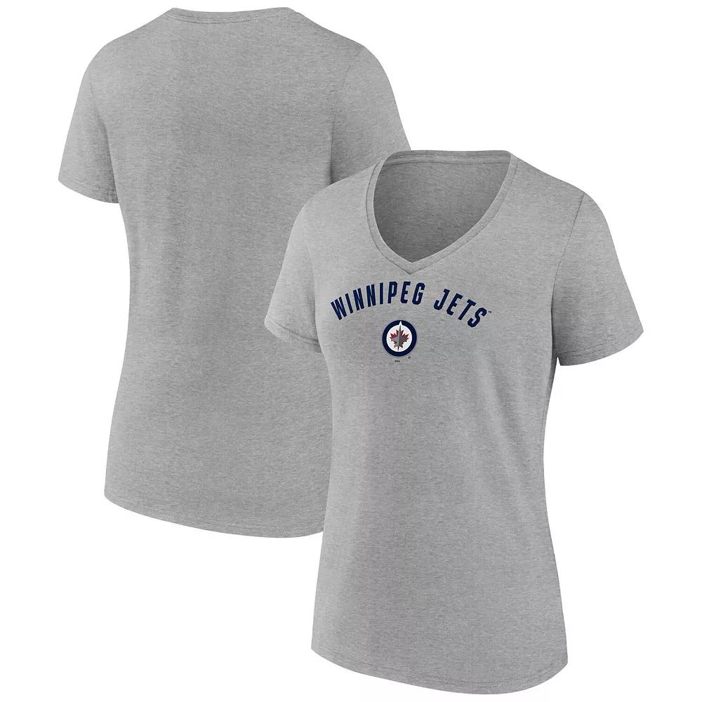 Women's Fanatics Gray Carolina Hurricanes V-Neck T-Shirt, Size: Large, Grey Product Image