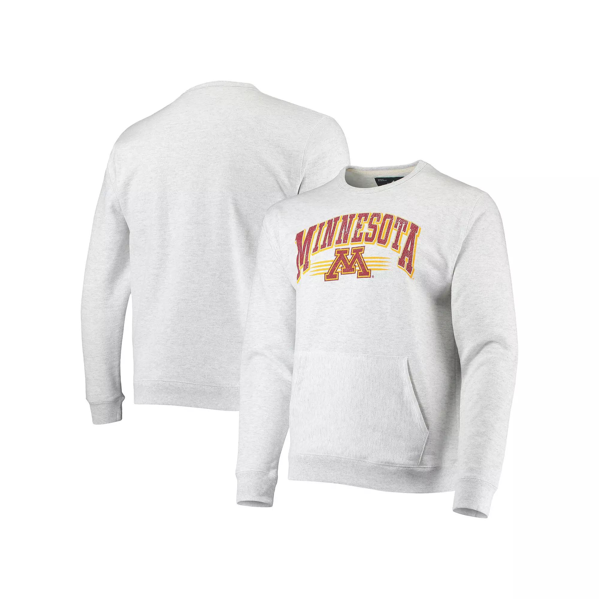Men's League Collegiate Wear Heathered Gray Minnesota Golden Gophers Upperclassman Pocket Pullover Sweatshirt,  Product Image