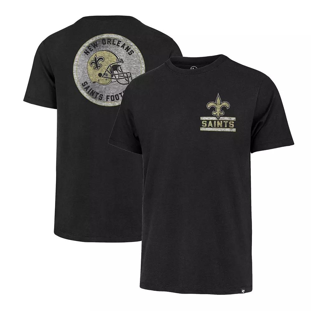 Men's '47 Black New Orleans Saints Open Field Franklin T-Shirt,  Product Image