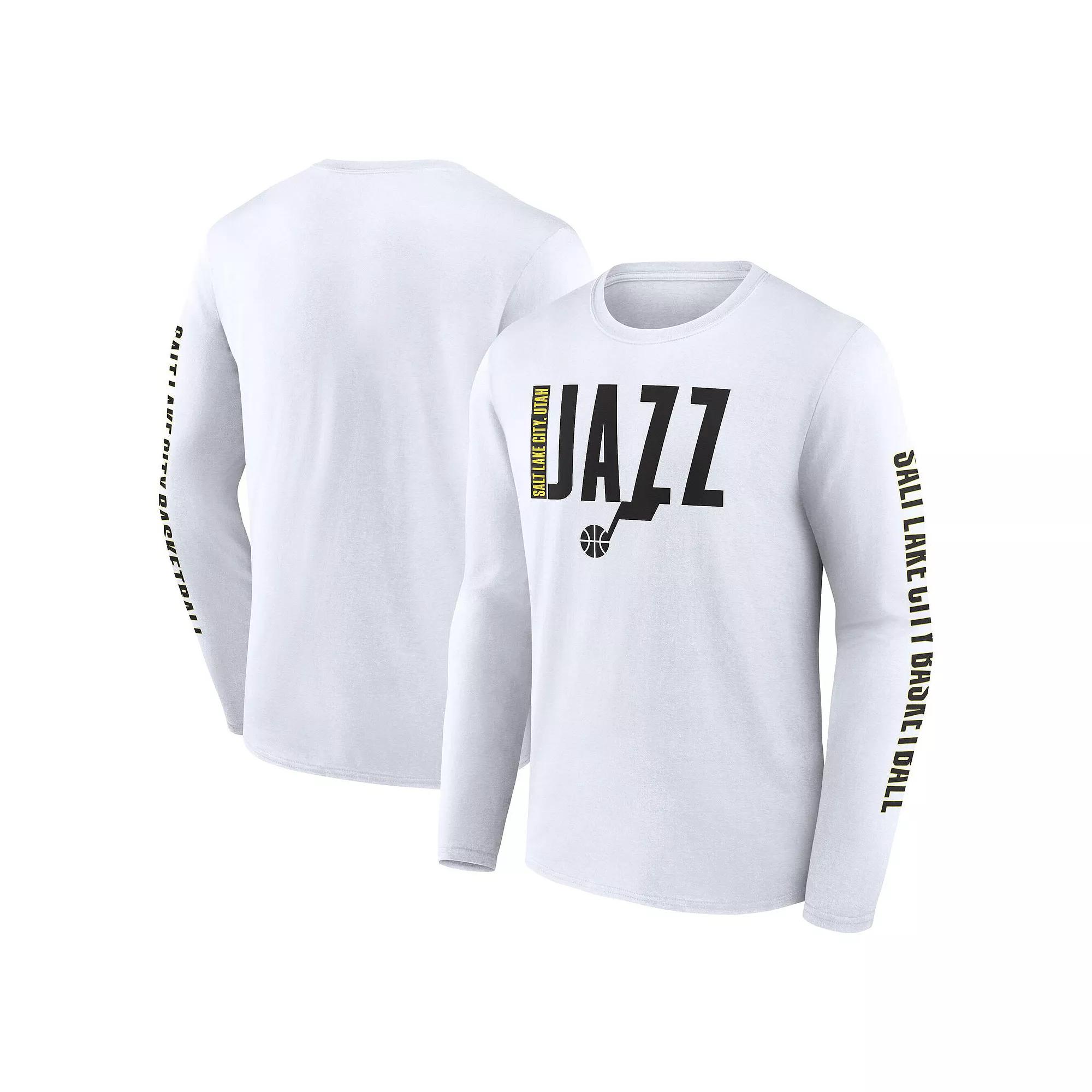 Men's White Utah Jazz Vision Long Sleeve T-Shirt,  Product Image