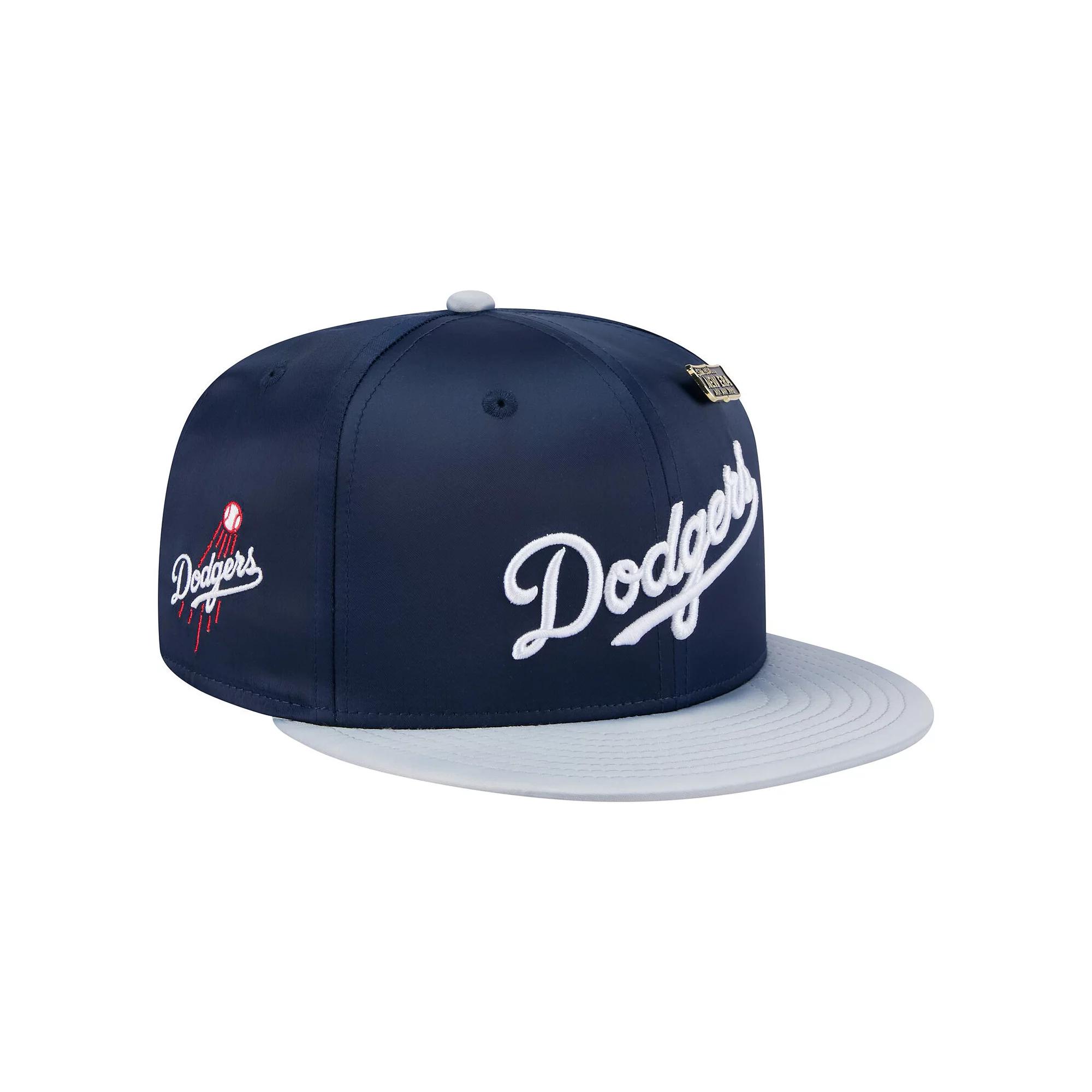Men's New Era Navy/Gray Los Angeles Dodgers Satin 59FIFTY Fitted Hat, Size: 8, Blue Product Image