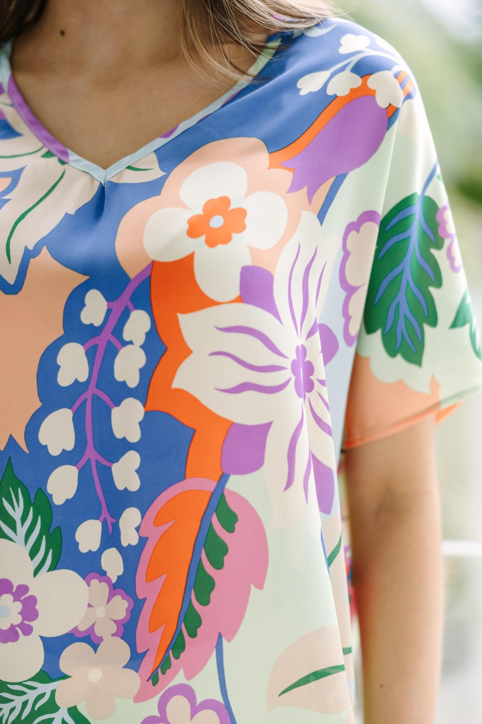 Feeling The Love Sage Green Floral Top Female Product Image