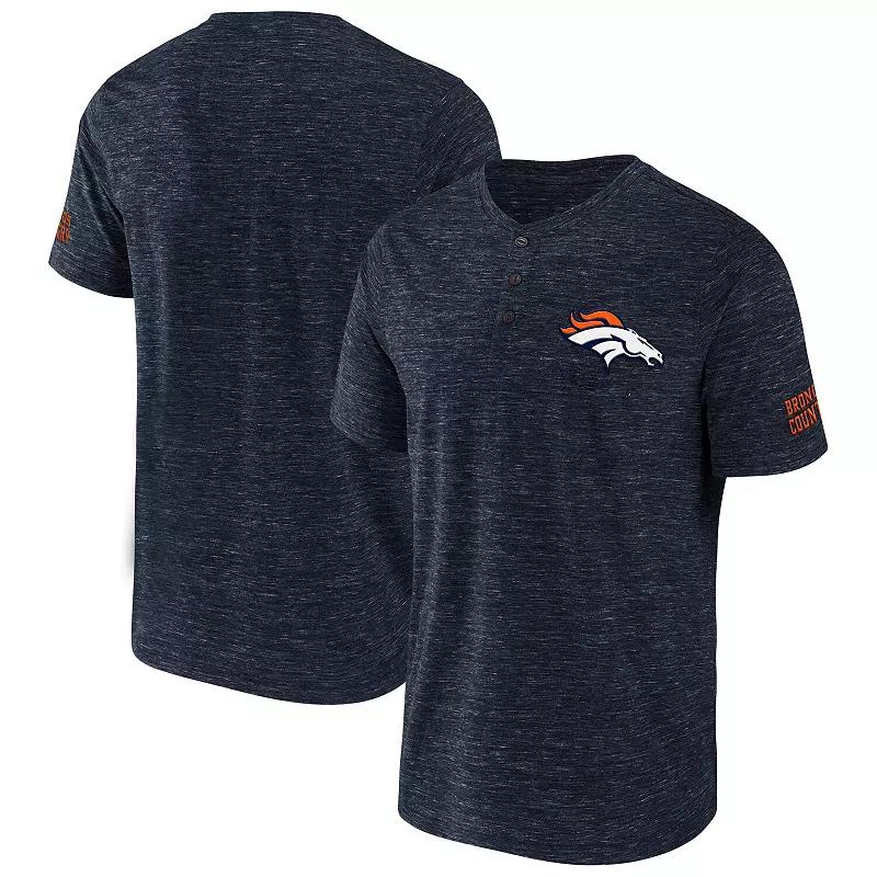 Men's NFL x Darius Rucker Collection by Fanatics Navy Denver Broncos Slub Henley T-Shirt,  Product Image