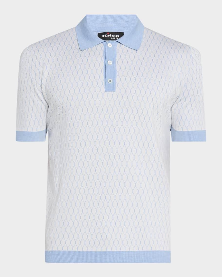Men's Honeycomb Short-Sleeve Polo Sweater Product Image