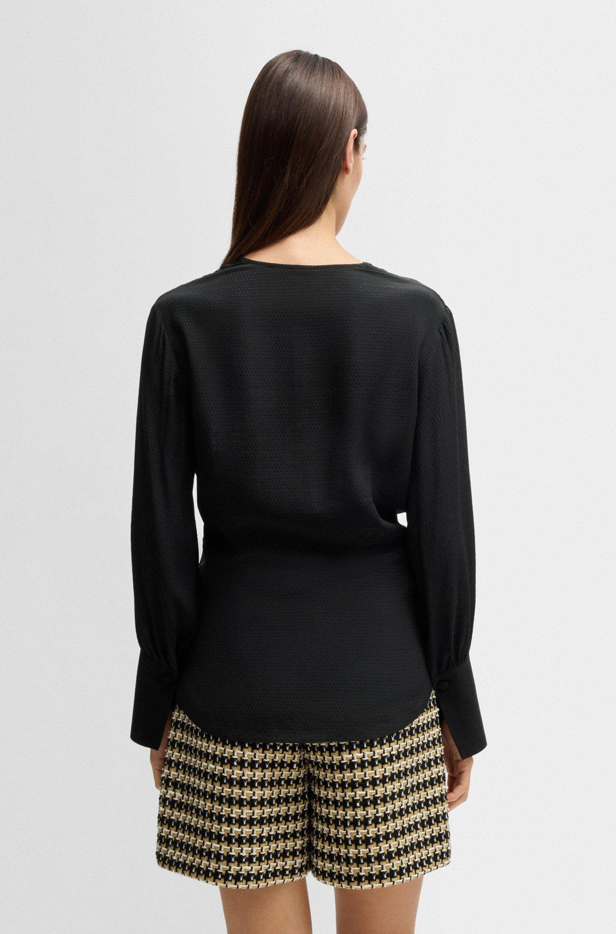 Regular-fit blouse in silk with twist front Product Image