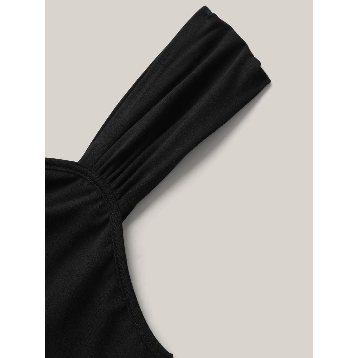 Plus Size Crosswrap Bodice Pockets Midi Dress Black Women Leisure Heart neckline Sleeveless Curvy BloomChic 18-20/2X Product Image