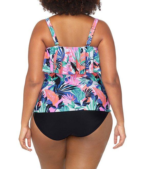 Raisins Curve Plus Size Malo Solid High Waist Shirred Swim Bottom Product Image