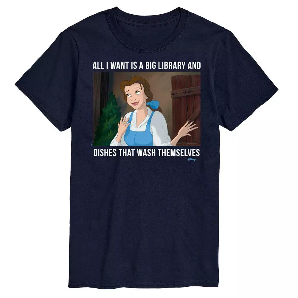 Disney Princess Big & Tall Belle Library Graphic Tee, Men's,  Product Image