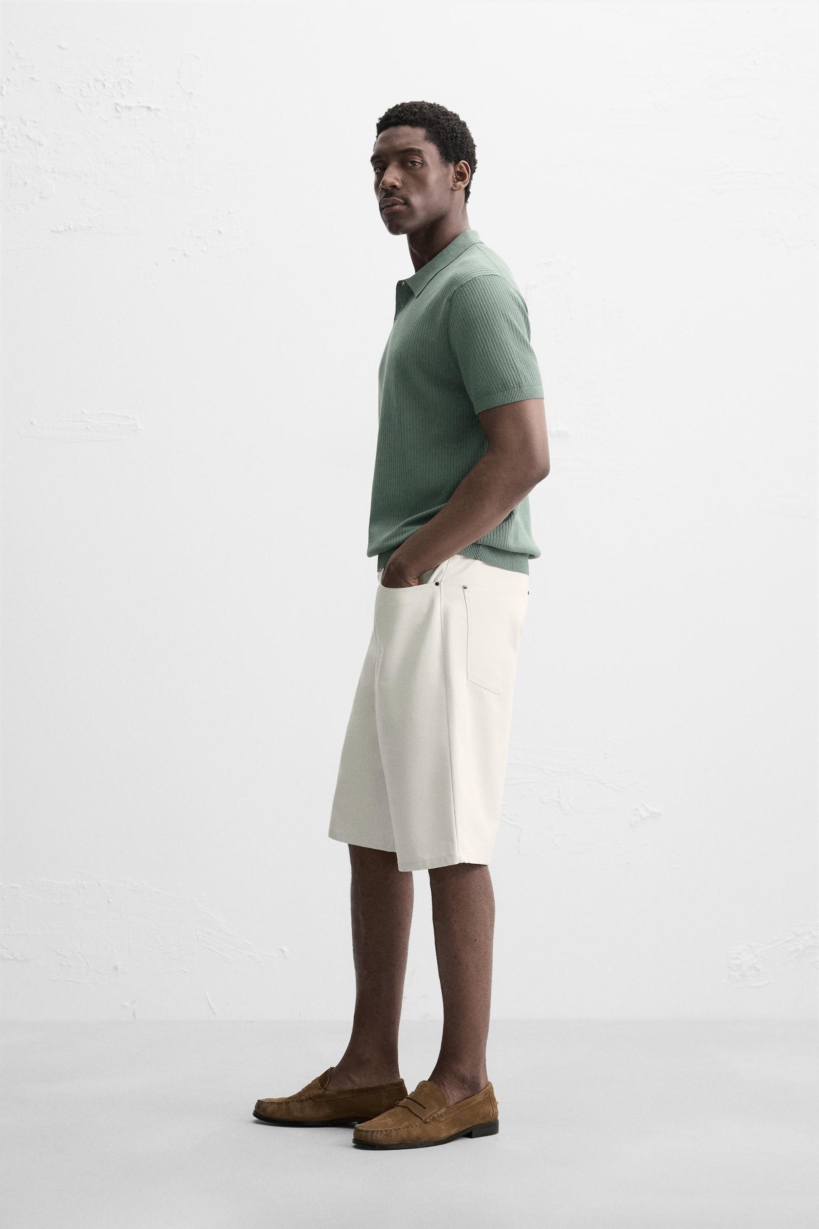 RIB KNIT POLO SHIRT Product Image