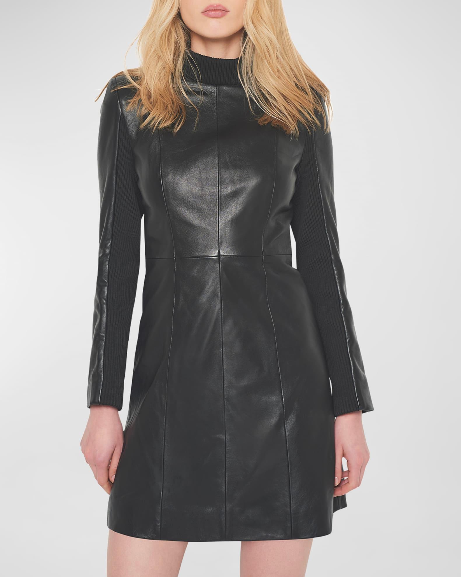 The LBD Upcycled Leather Dress Product Image