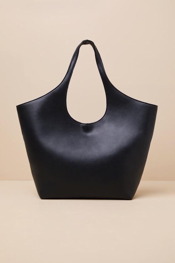 Altair Black Vegan Leather Tote Bag Product Image