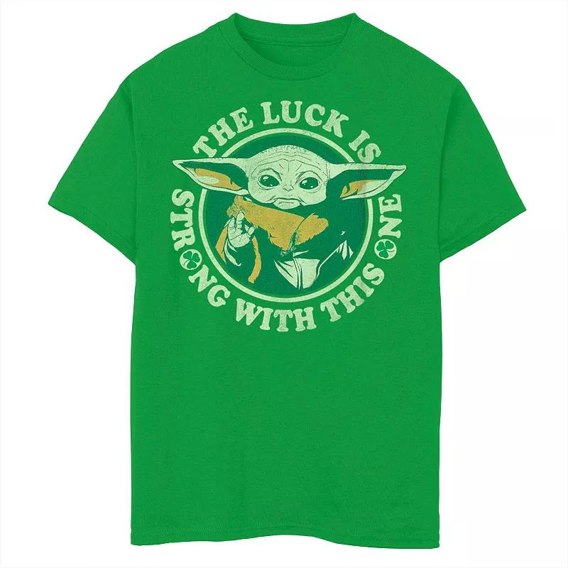 Boys 8-20 Star Wars The Mandalorian Center Grogu Portrait The Luck Is Strong With This One Graphic Tee, Boy's,  Product Image