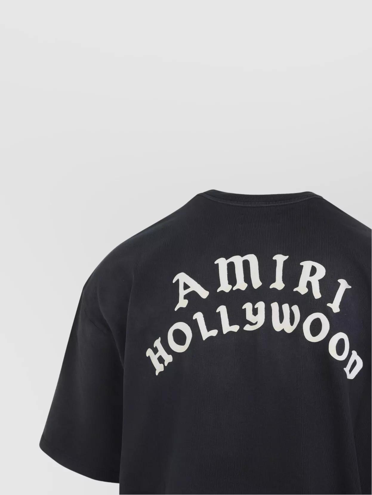 AMIRI Black Crewneck T-shirt With Logo Lettering On Front And Rear Product Image