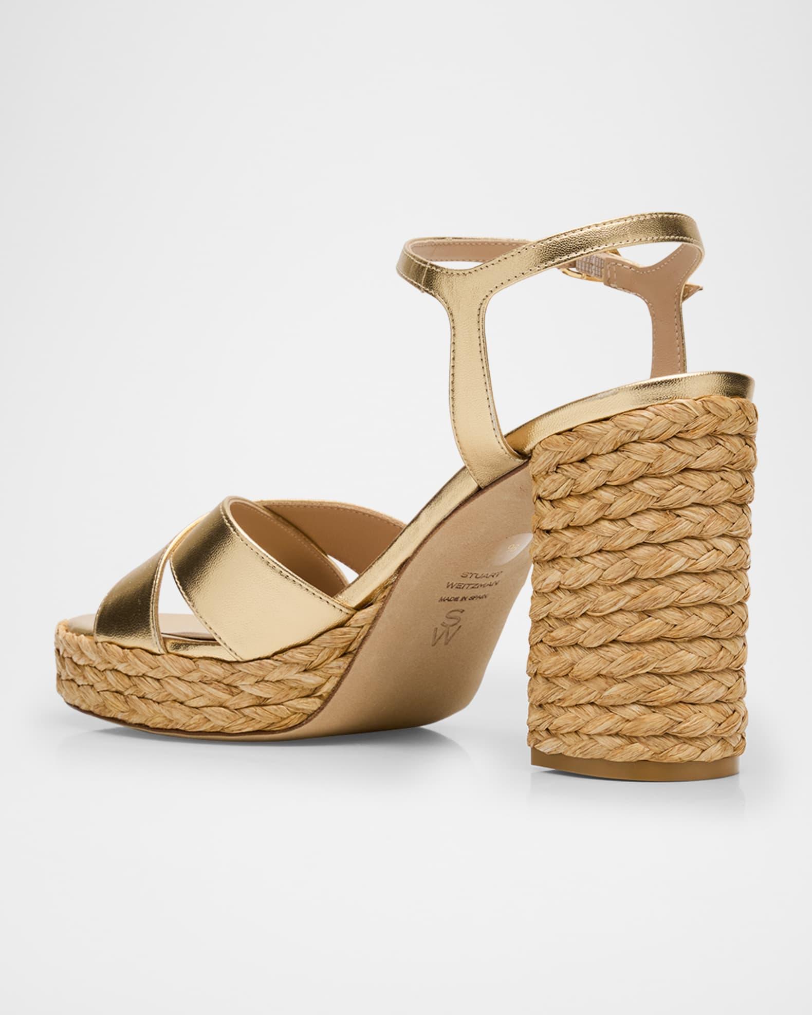 Dayna Metallic Crisscross Platform Sandals Product Image