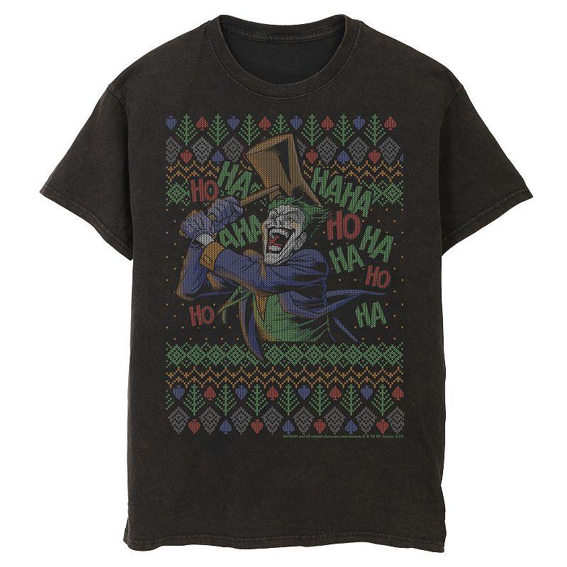 Mens Batman The Joker Laughing Vintage Knit Style Tee, Men's,  Product Image