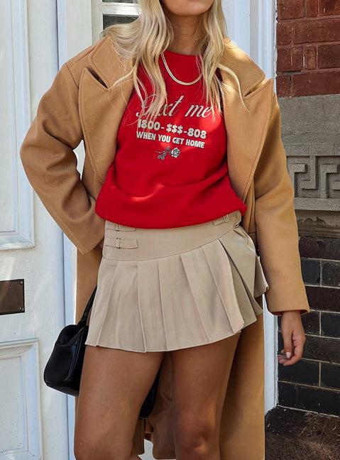 Cartwright Mini Skirt Beige Product Image