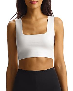 Womens Squareneck Faux Leather Crop Top Product Image