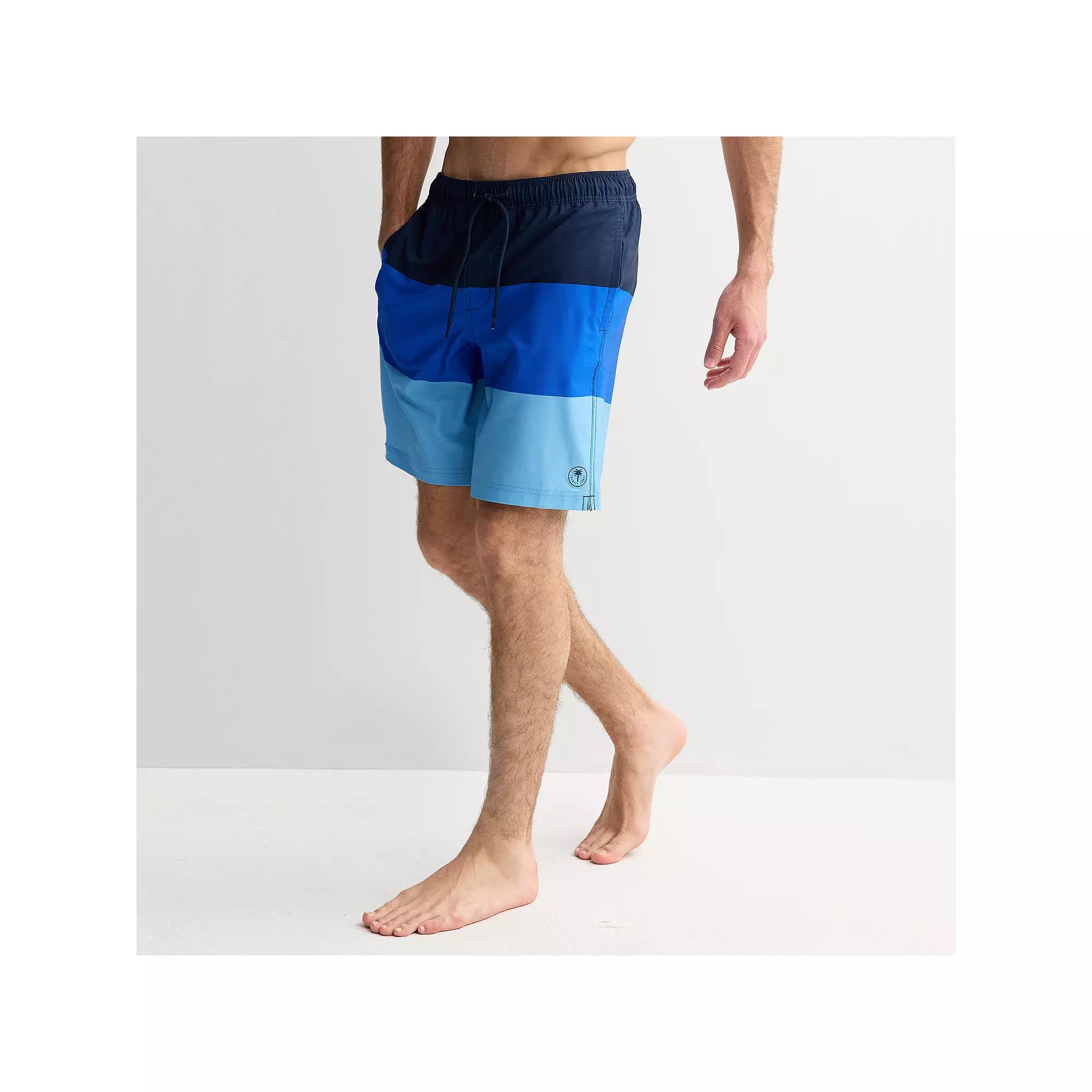 Men's Trinity Coast 9" Colorblock Swim Trunks, Size: Small 9 INCH, Blue Product Image