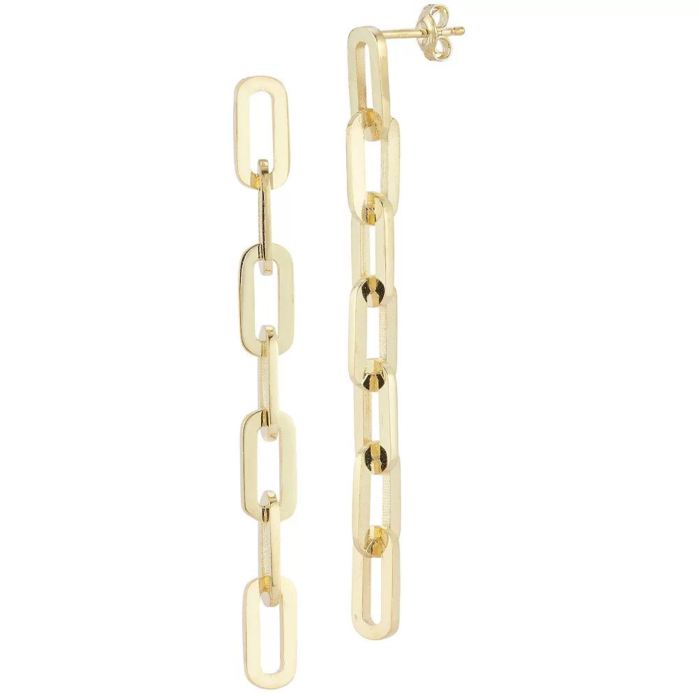 Sunkissed Sterling Sterling Silver Large Link Chain Drop Earrings, Women's, Gold Tone Product Image