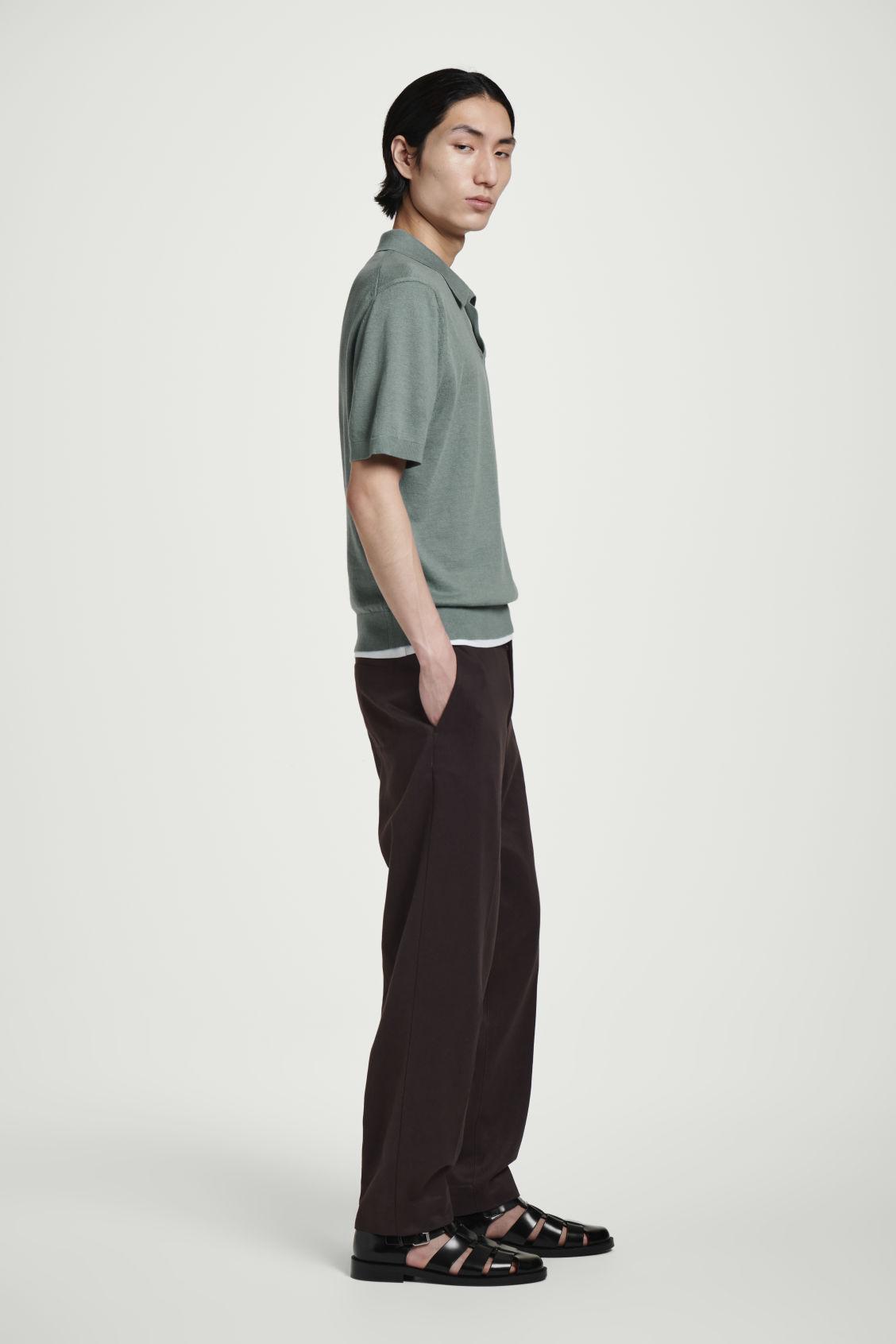 KNITTED LINEN POLO SHIRT Product Image