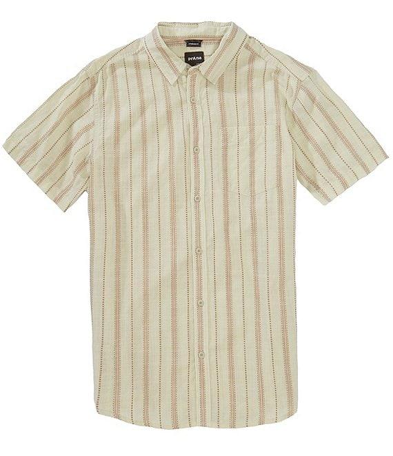 prAna Groveland Short Sleeve Vertical Stripe Woven Shirt Product Image