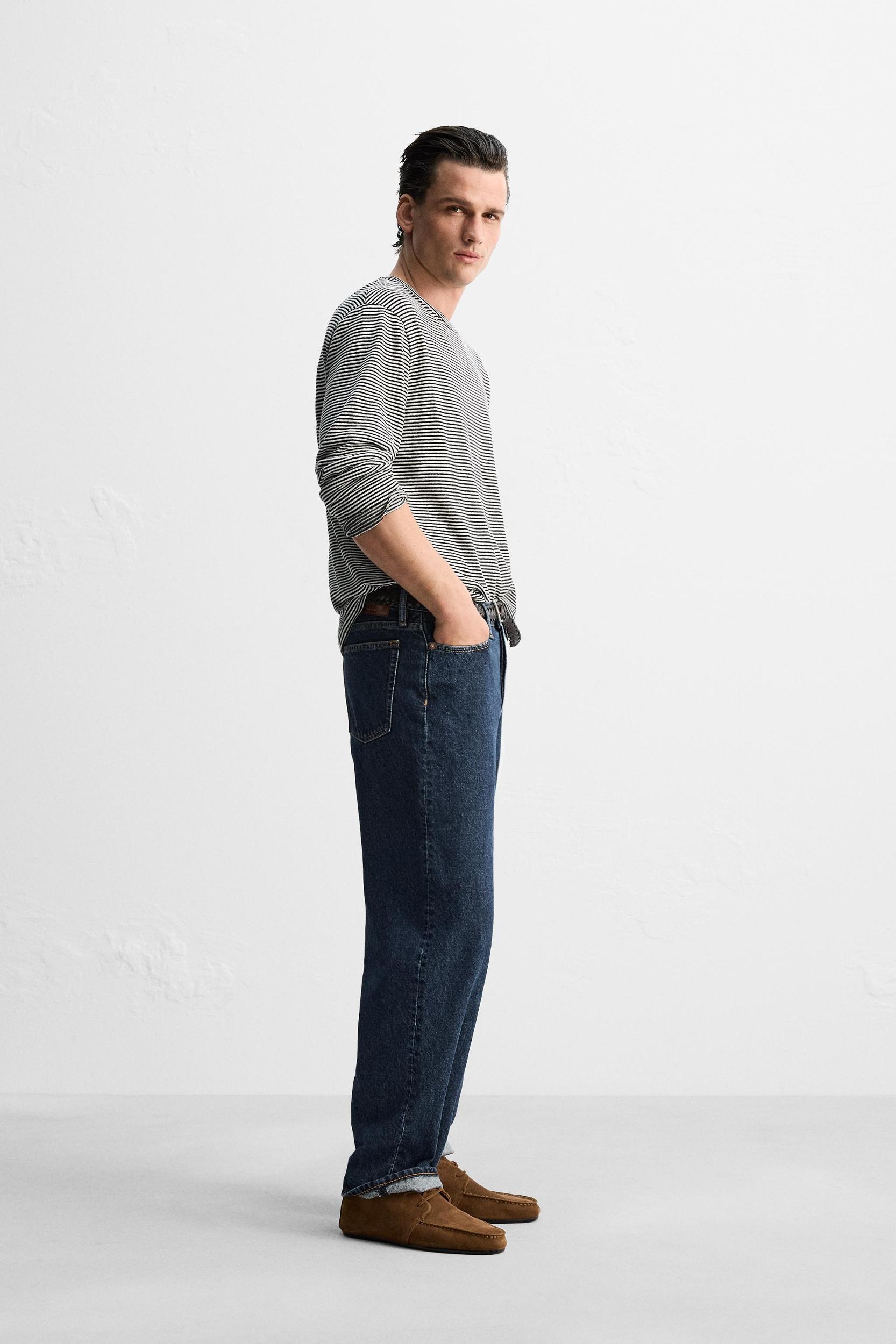 LIMITED EDITION COTTON LINEN BLEND STRIPED T-SHIRT Product Image