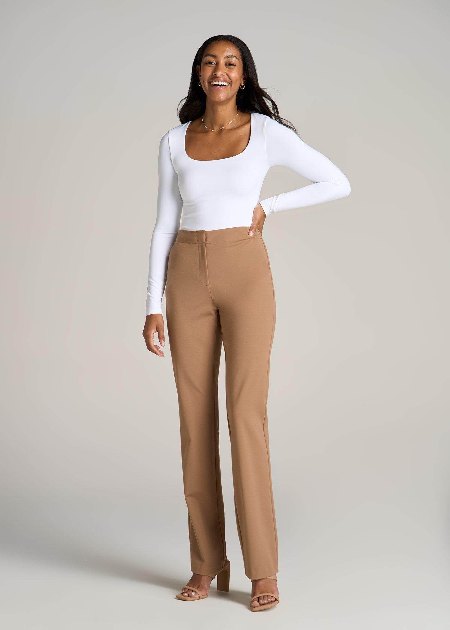 Long Sleeve Square Neck Bodysuit for Tall Women in Bright White Female Product Image