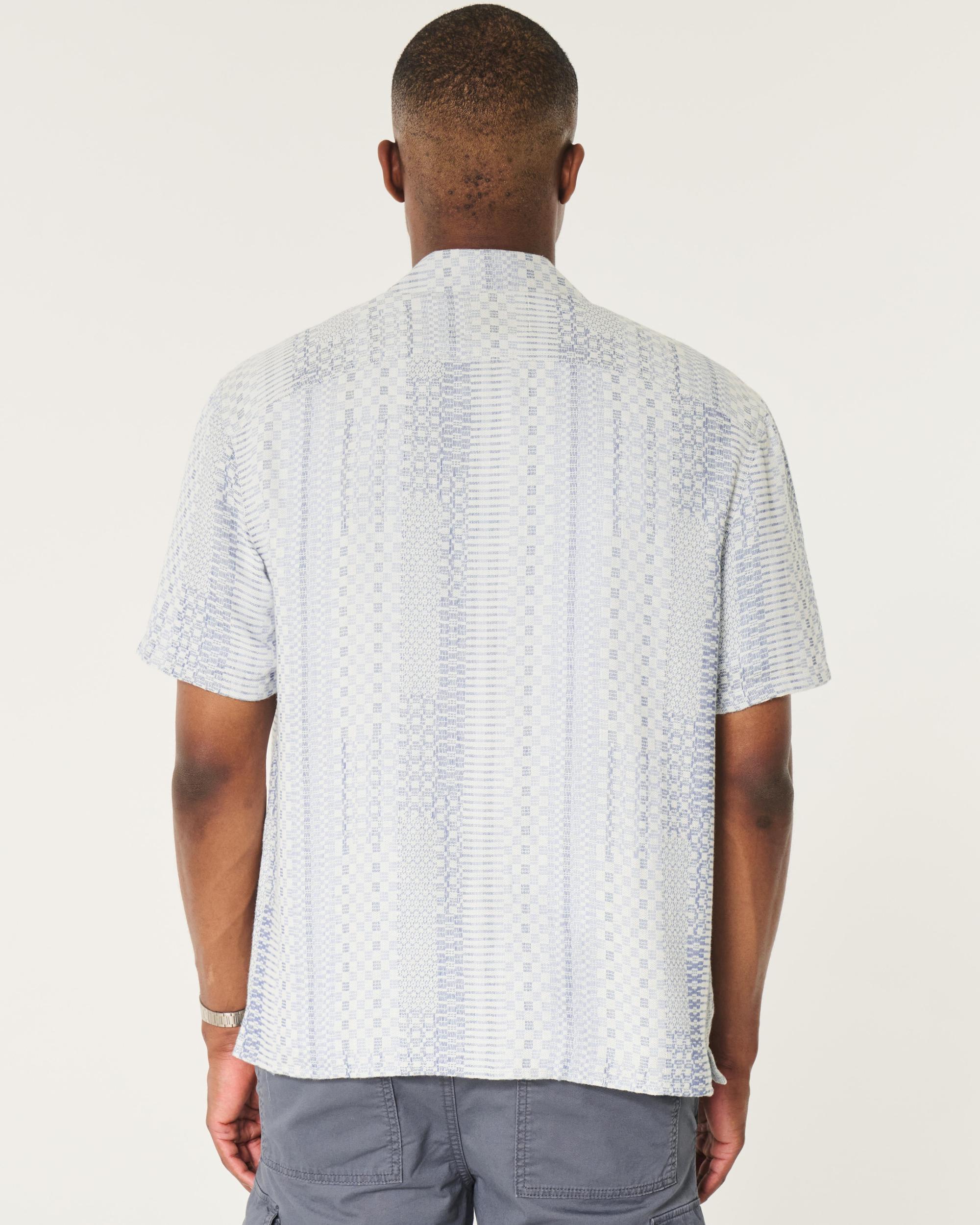 Boxy Short-Sleeve Textured Shirt Product Image