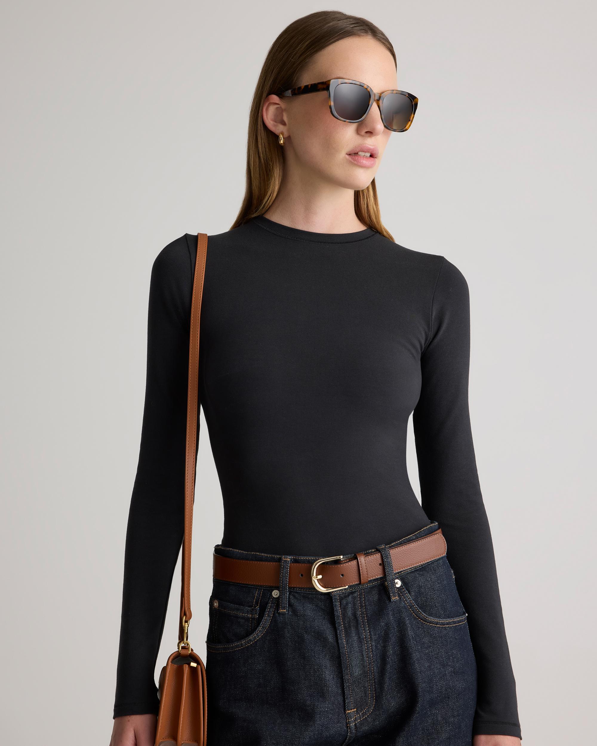 Quince | Women's Stretch Cotton Jersey Fitted Long Sleeve T-Shirt Size XL, Organic Cotton Product Image