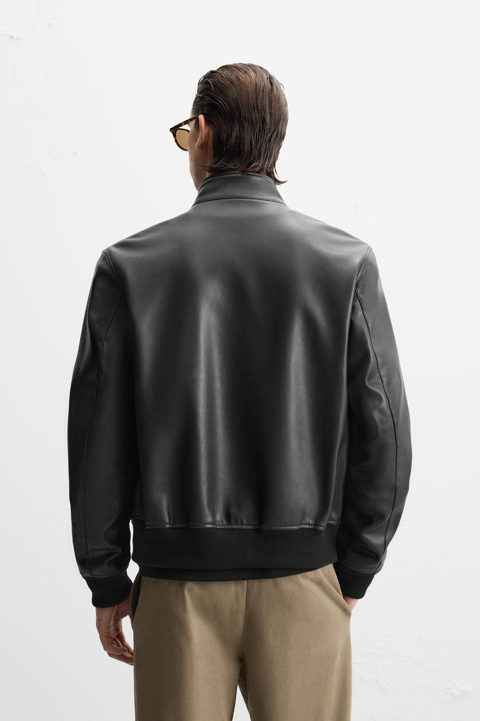 FAUX LEATHER BOMBER JACKET Product Image