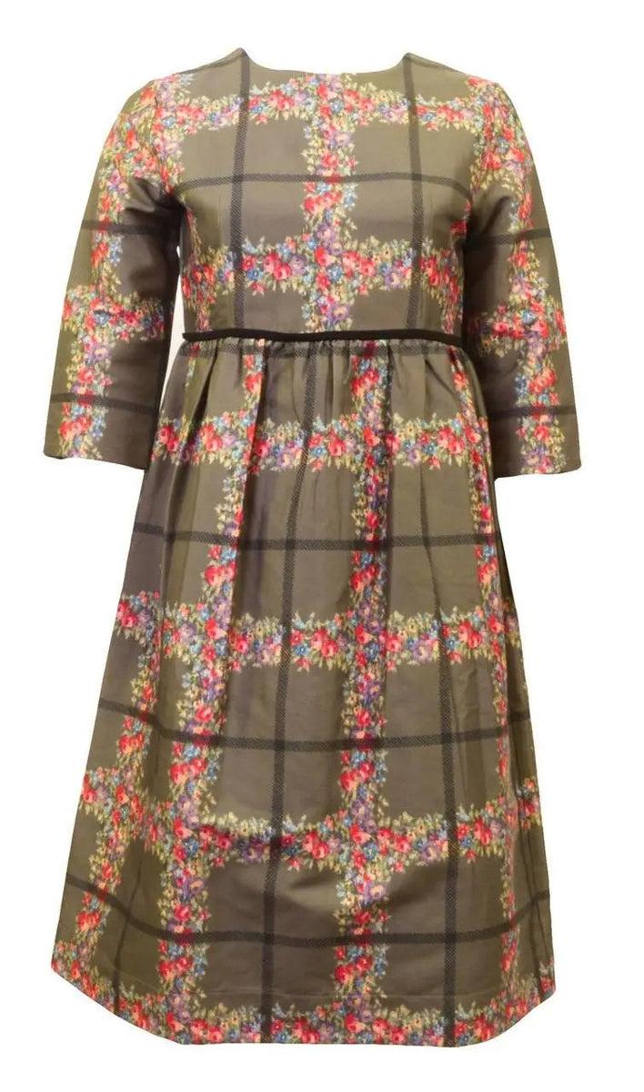 Too La Roo Plaid Floral Dress Product Image