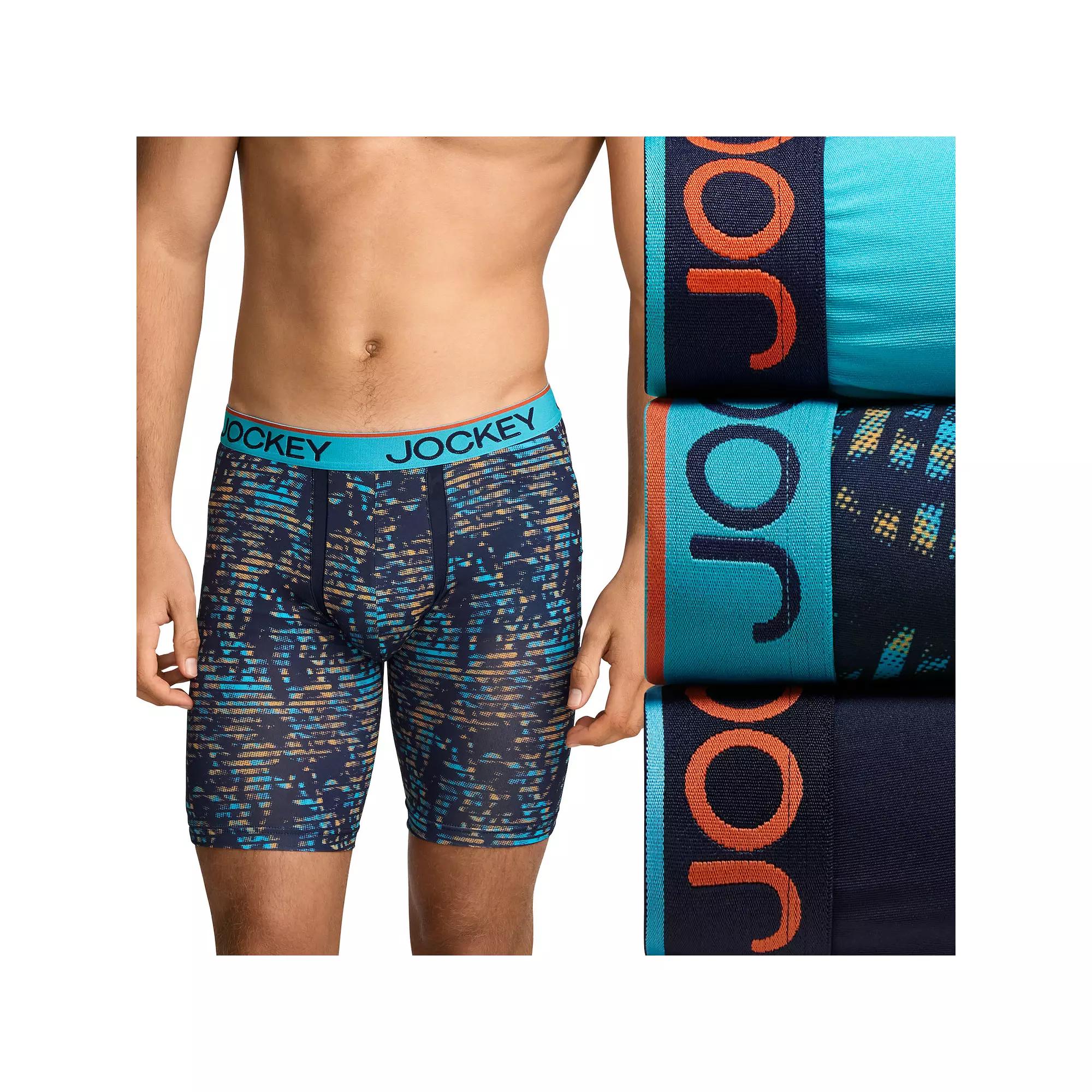 Men's Jockey 3-Pack Chafe-Proof Pouch Microfiber 8.5" Long Leg Boxer Briefs,  Product Image