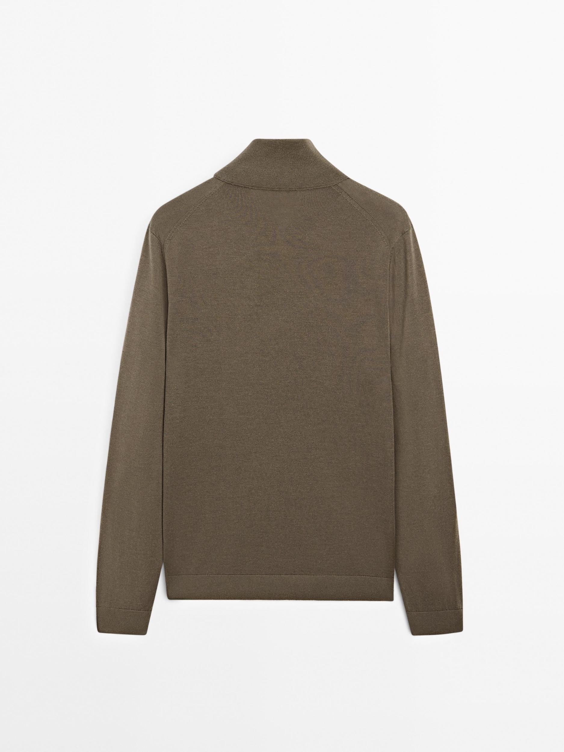 Quarter-zip knit sweater Product Image