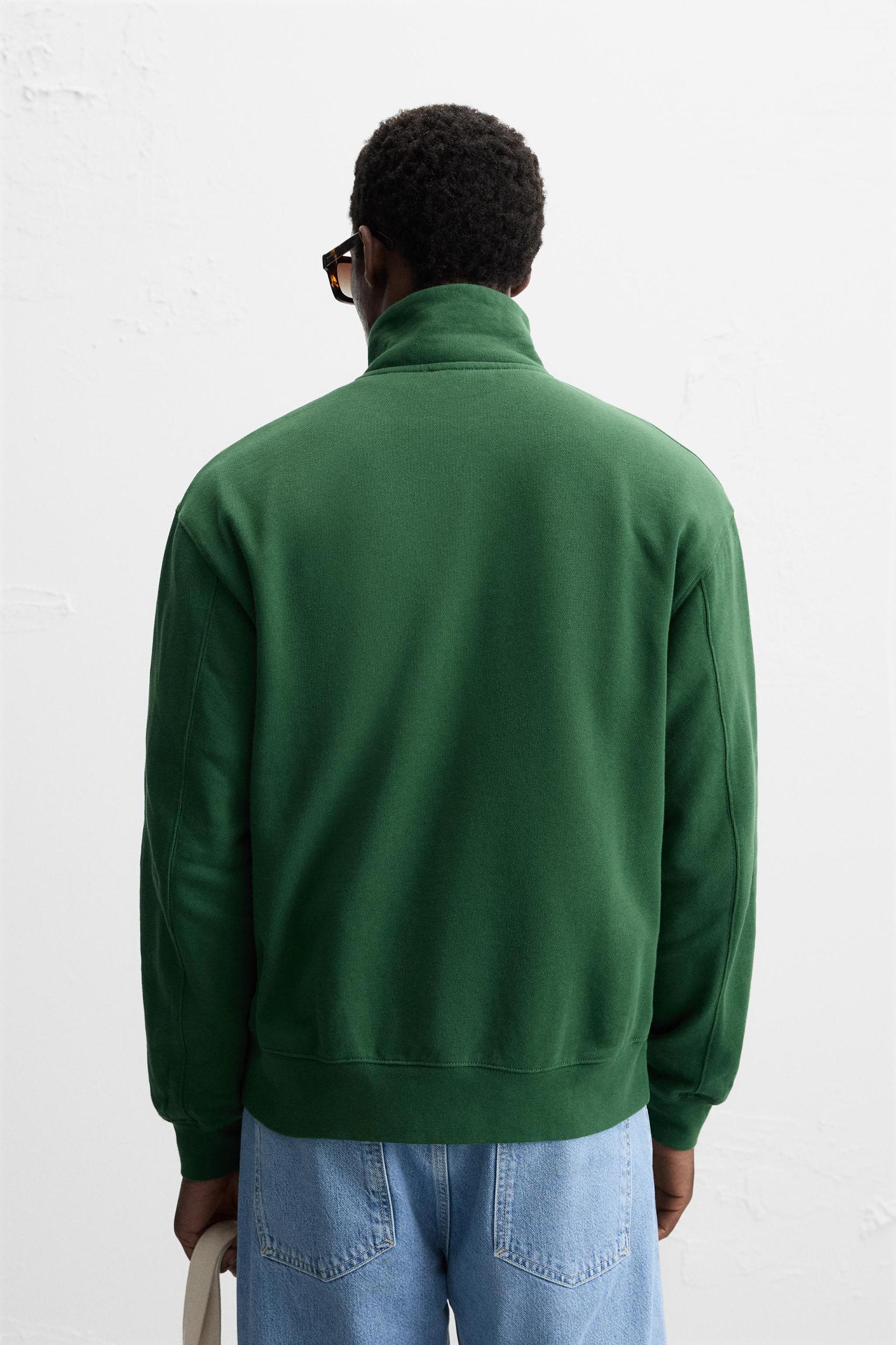 EMBROIDERED QUARTER-ZIP SWEATSHIRT Product Image