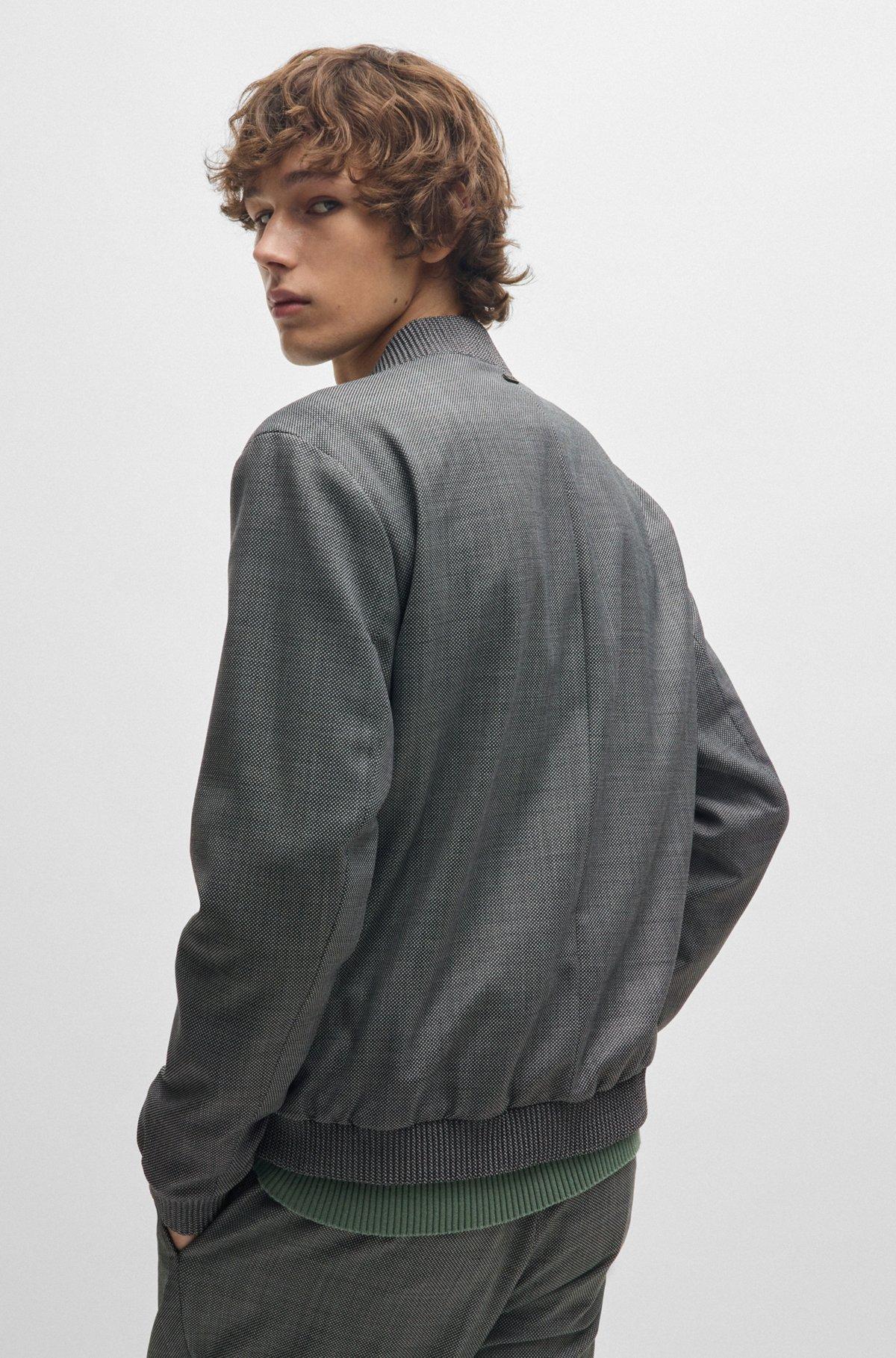 Slim-fit jacket in micro-patterned birdseye cloth Product Image