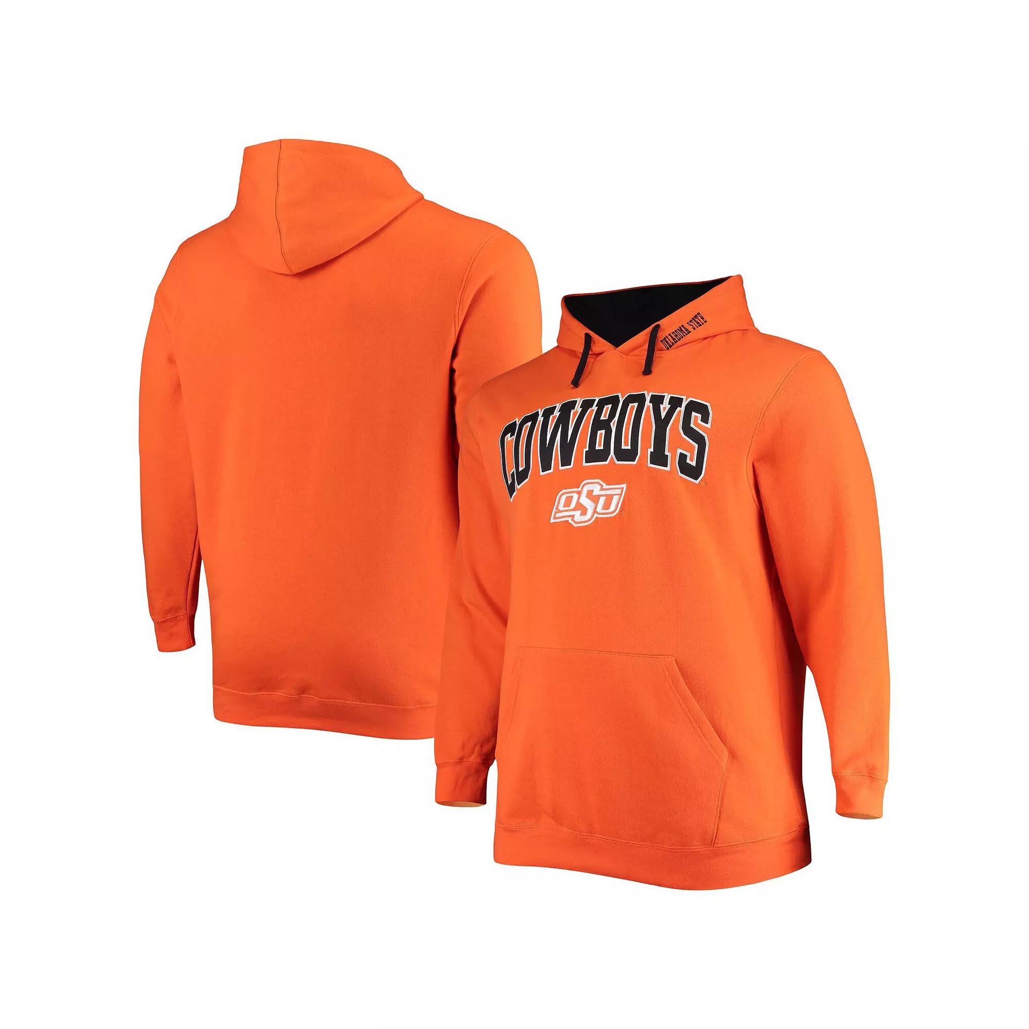 Men's Colosseum Orange Oklahoma State Cowboys Big & Tall Arch & Logo 2.0 Pullover Hoodie,  Product Image
