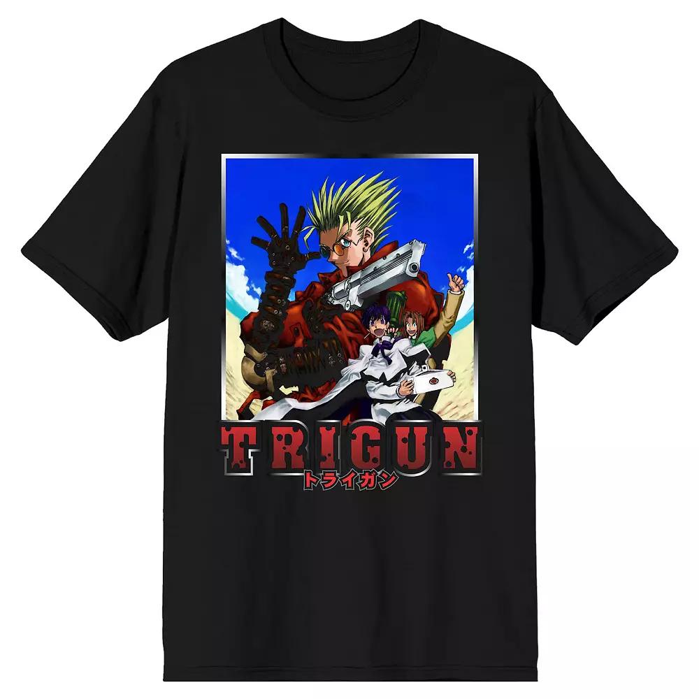 Men's Trigun Characters Over Beach Tee, Size: Large, Black Product Image