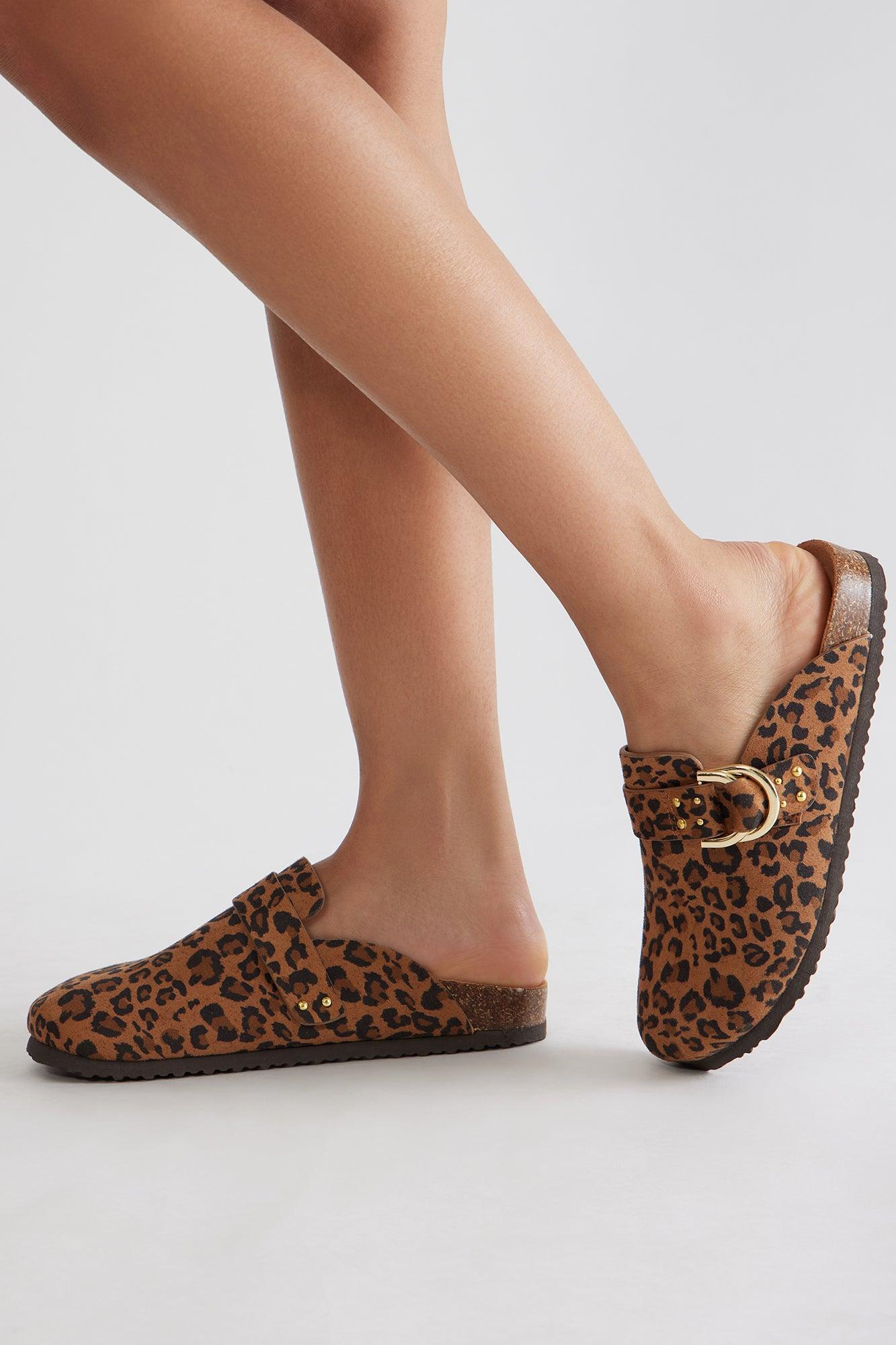 Kirby Buckle Slides - Leopard Product Image