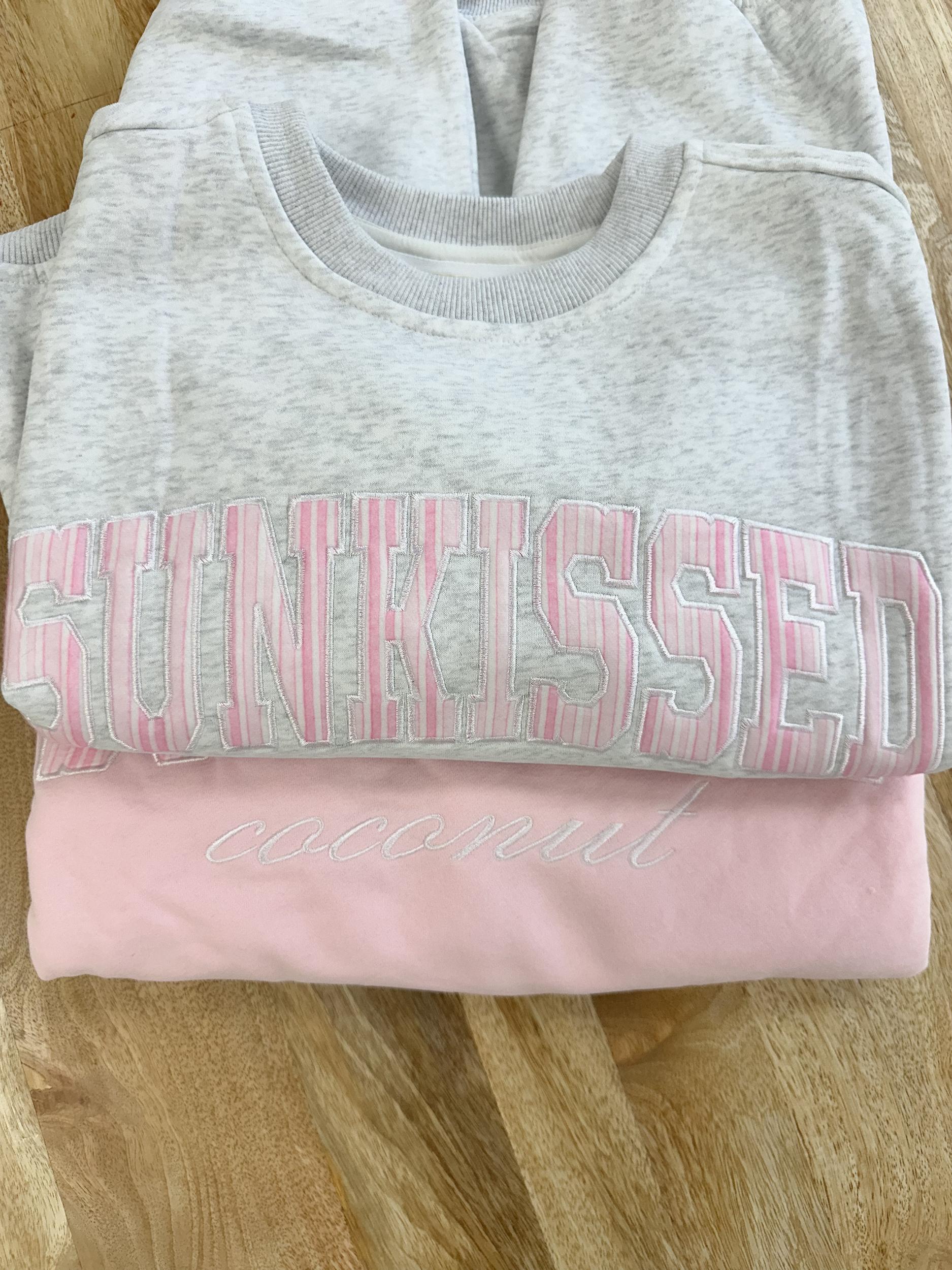 Pearl Grey Sunkissed In Vogue Striped Sweatshirt Product Image